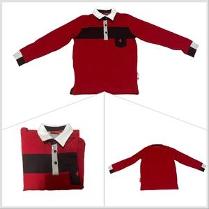 Boys Ferrari Long Sleeve Polo Shirt Sz M